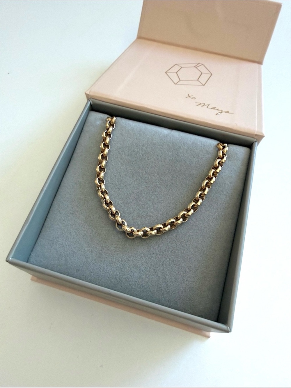 14k Solid Gold Maya Brenner Rolo Bracelet - Picture 2 of 5